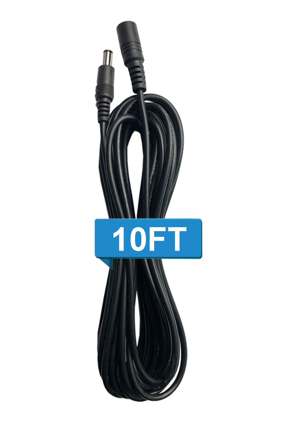 12V DC Power Extension Cable 10ft (3m) 18AWG 2.1x5.5mm Male to Female Plug - for CCTV Cameras, DVR, LED Strips, Security Systems - 10A Max Load - Perfect for Home Surveillance & DIY Lighting Projects