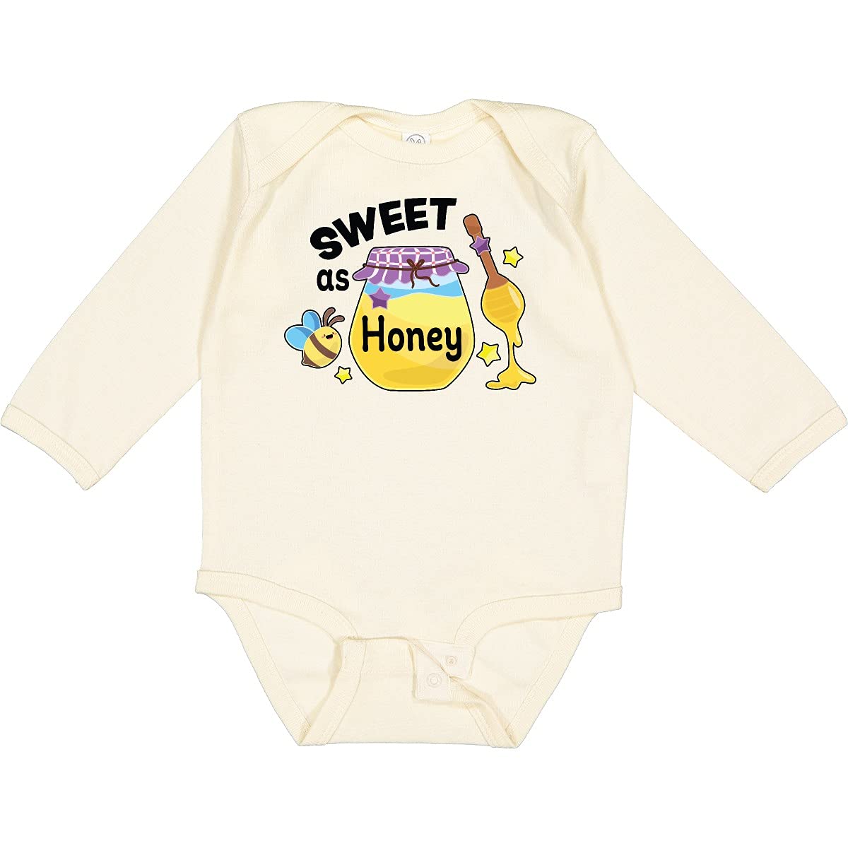 Inktastic Sweet As Honey with Honey Jar and Bee Long Sleeve Baby Bodysuit - Adorable Outfit for Newborns, Photo Shoots & Special Occasions
