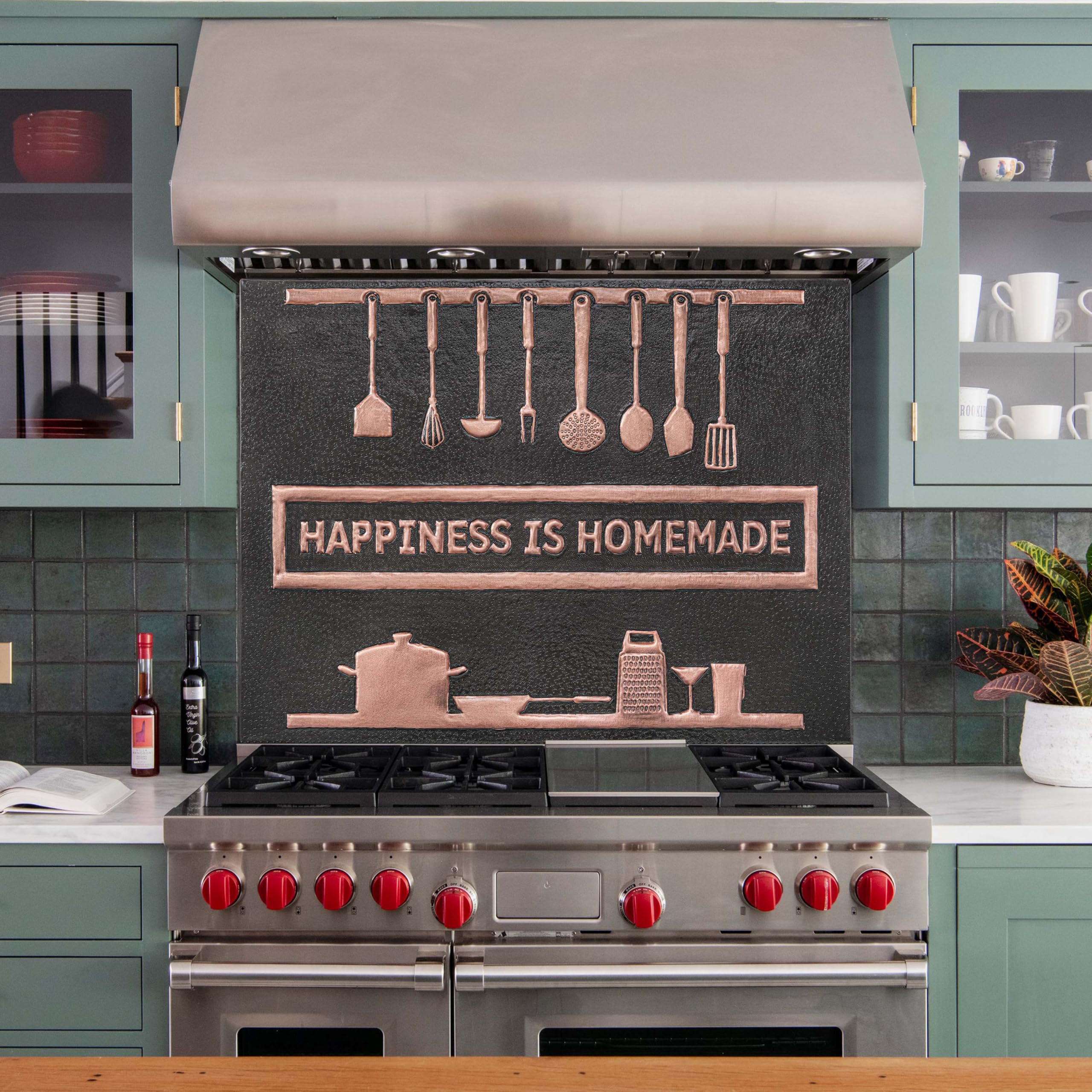 Custom Copper Kitchen Backsplash Panel - Handmade & Personalized for Indoor & Outdoor Wall Decor (Black) | Perfect for Modern Kitchens, Bathrooms & Outdoor Spaces