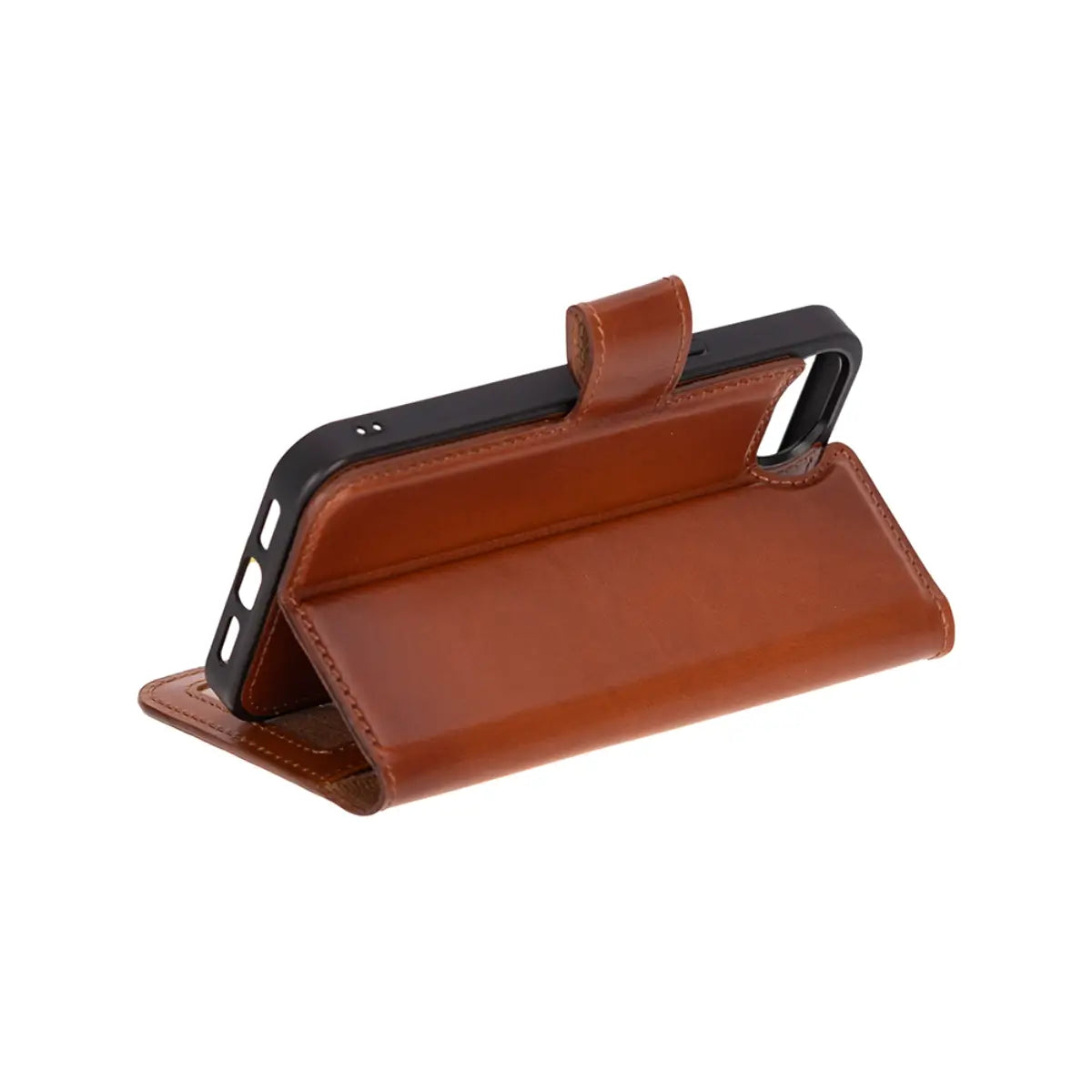 Premium Burnished Tan Leather Wallet Case for iPhone 16e - Slim Protective Phone Cover with Card Slots | Perfect for Everyday Use, Travel & Business (iPhone 16e Case)