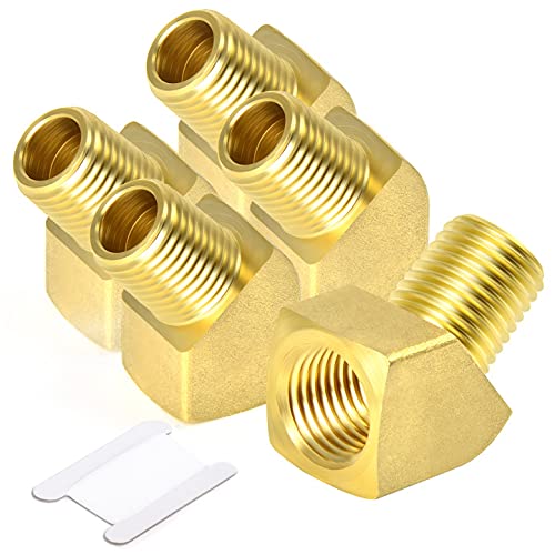 TAISHER 5PCS 45 Degree Barstock Street Elbow, 1/2 Inch NPT Male to Female Brass Pipe Fitting - Perfect for Plumbing, HVAC, and Industrial Applications
