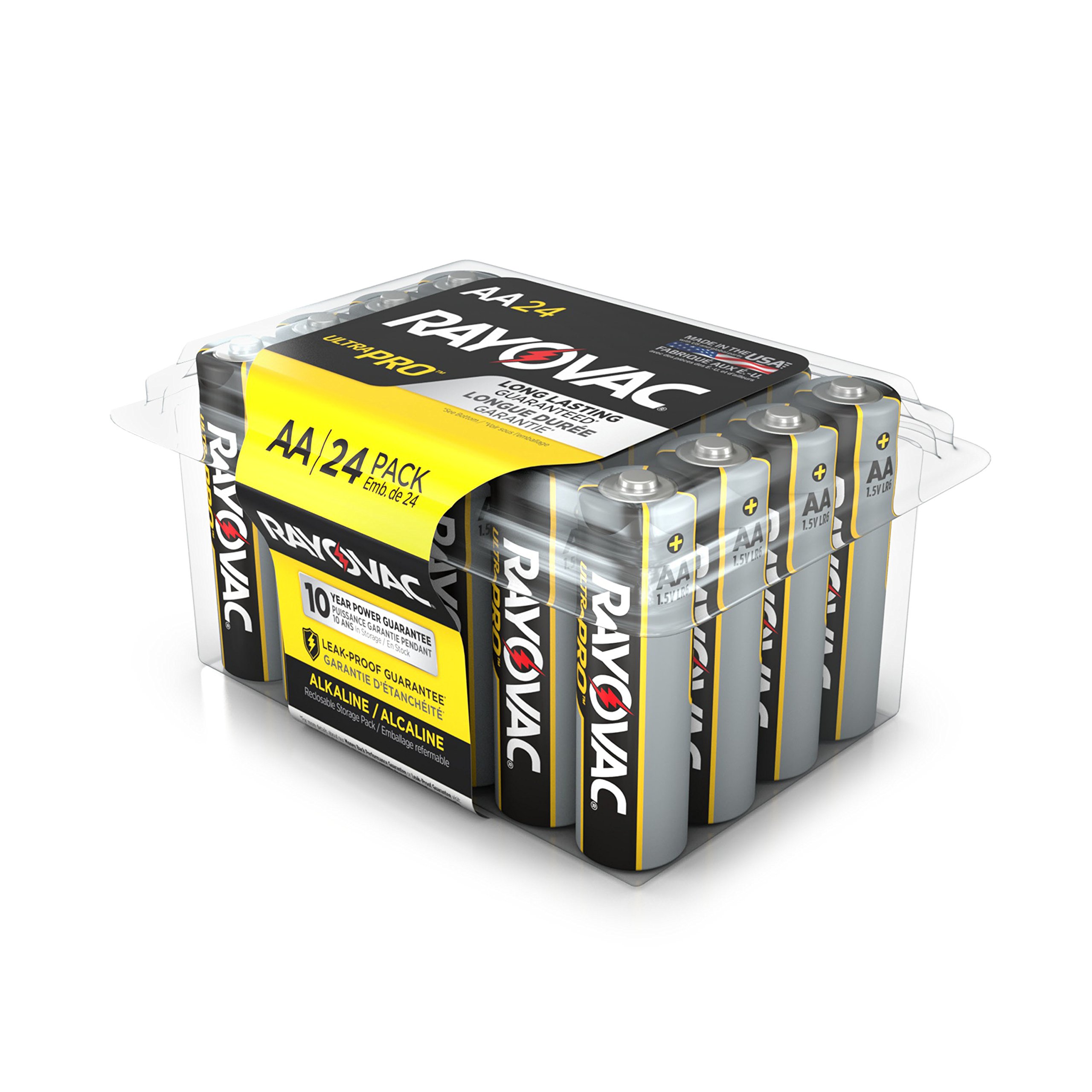 Rayovac AA Alkaline Batteries - 48 Count (2 Packs of 24) - Long-Lasting Power for Toys, Flashlights & Electronics - Double A Battery Pro Bundle