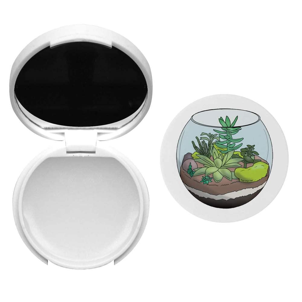 Moisturizing Succulent Terrarium Lip Balm with Mirror - Natural Hydration for Dry Lips - Perfect for Gifts, Travel & Daily Use (BM00024100)