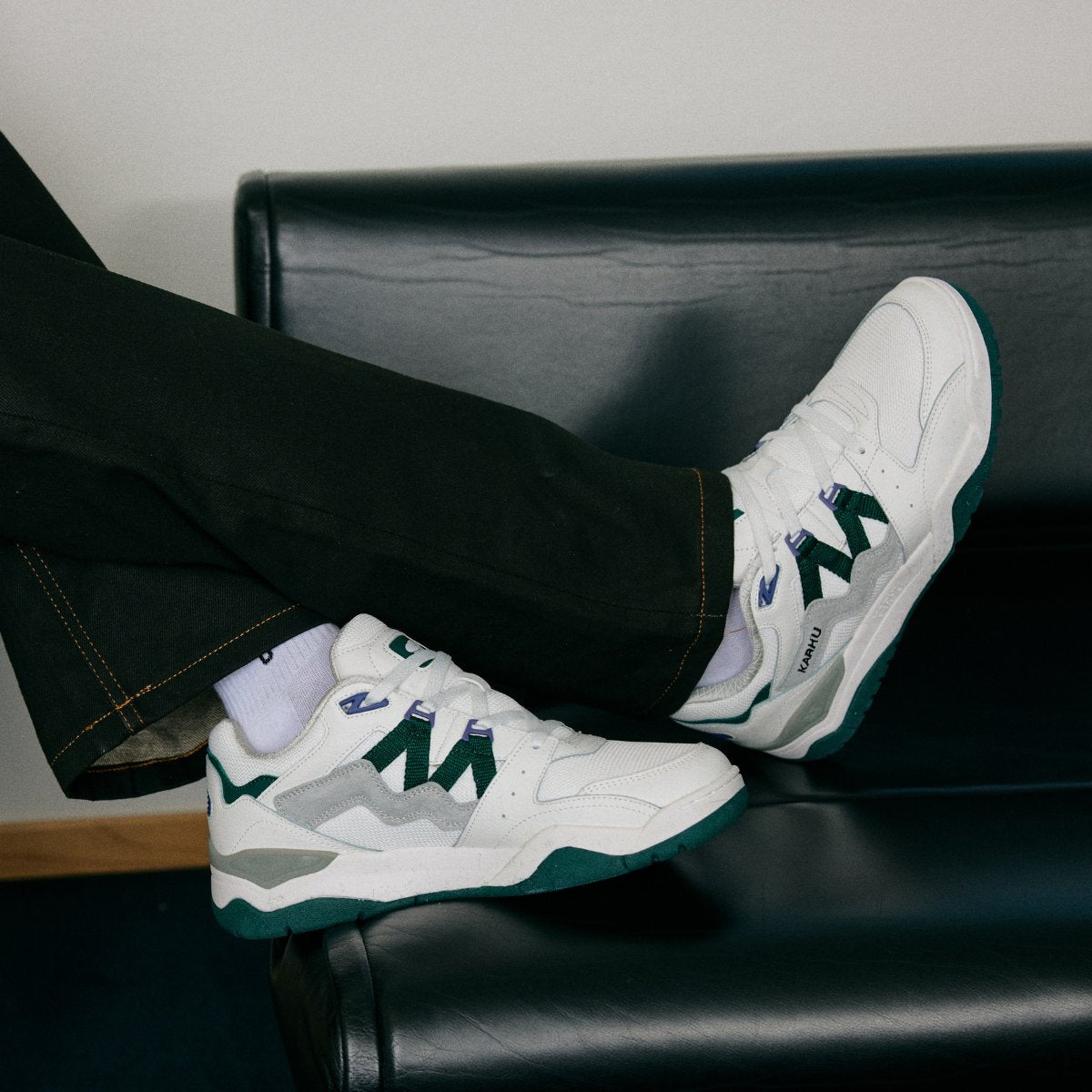 FUSION XT Bright White & Rain Forest - High-Performance Waterproof Sneakers for Hiking, Running & Outdoor Adventures
