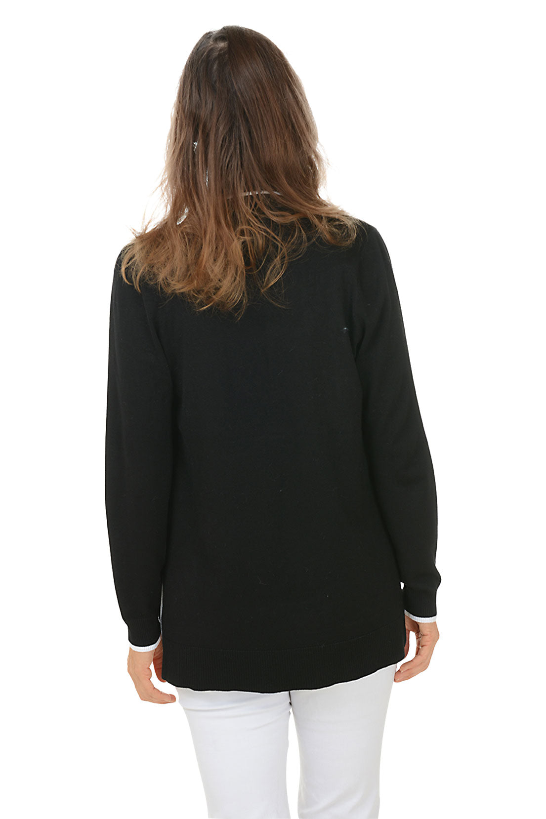 Stylish Contrast Piping Double Pocket Cardigan for Women - Cozy Knit Sweater for Fall & Winter - Perfect for Office, Casual Outings and Layering