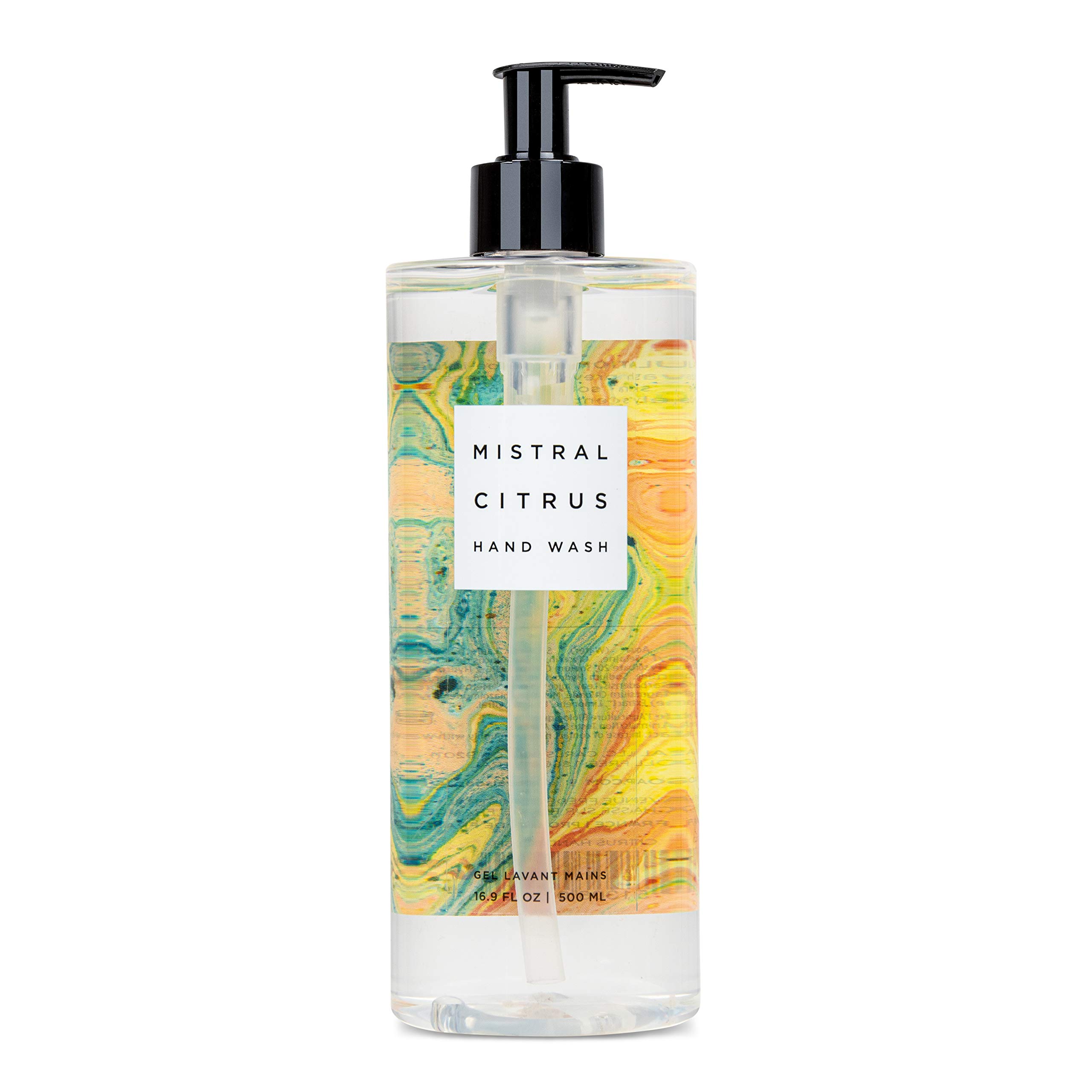 Mistral Marbles Hand Wash - Refreshing Citrus Scent, 16.9 fl oz (500ml) - Gentle Foaming Soap for Kitchen, Bathroom & Guest Washrooms - Vegan & Cruelty-Free