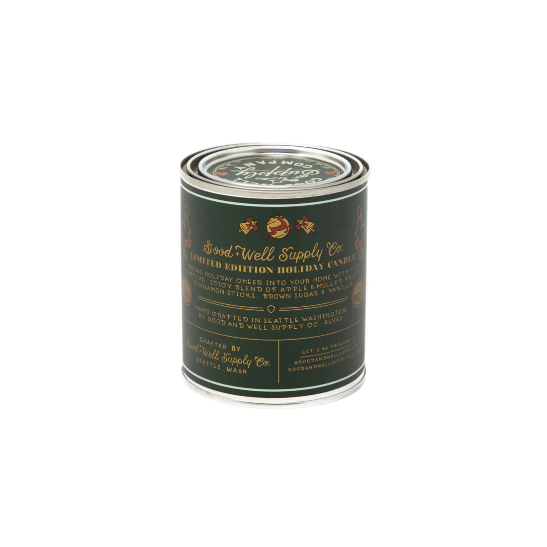 Festive Holiday Cheer Mulled Cider Scented Candle - Warm Spiced Apple Aroma for Christmas Decorations, Cozy Home Ambience & Gift Giving