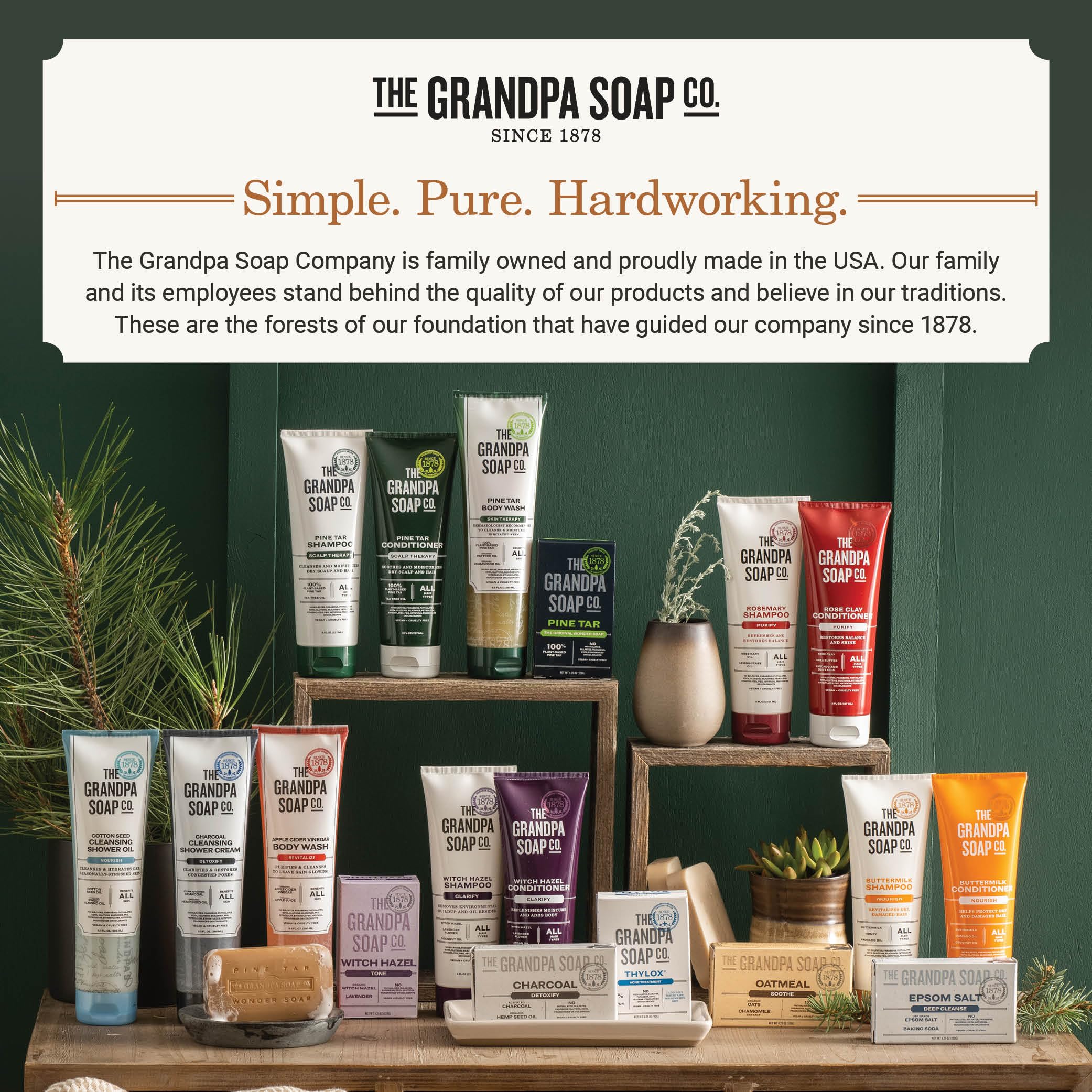 Grandpa's The Soap Company Purifying Rose Clay Hair Conditioner - Deep Cleansing & Nourishing Treatment with Rose Clay, Shea Butter & Avocado Oil | Vegan, Sulfate & Paraben Free | 8 Fl Oz | Perfect for Detoxifying & Revitalizing Dry, Damaged Hair