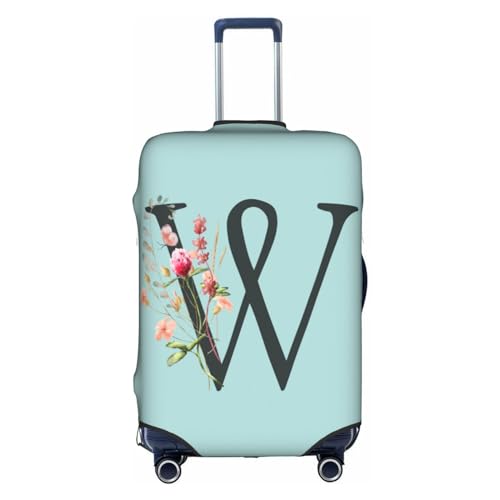 Black Letter W Boho Floral Flowers Leaves