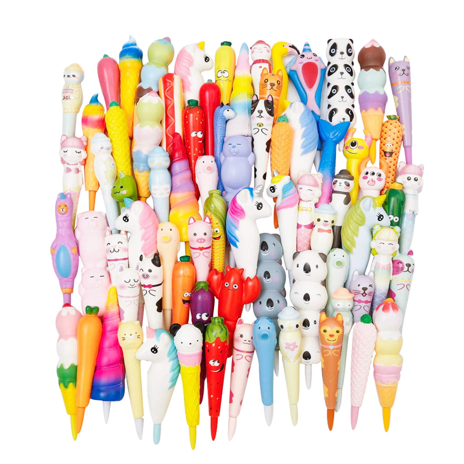 Anboor Scented Squishy Pen Grips - 3 Pcs Kawaii Stress Relief Toys for Kids & Office Use
