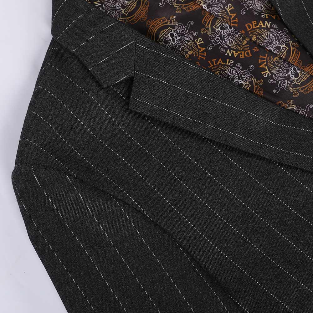 Stylish 3-Piece Onyx Black Suit with Stripe Design - Perfect for Business Meetings, Weddings & Formal Events