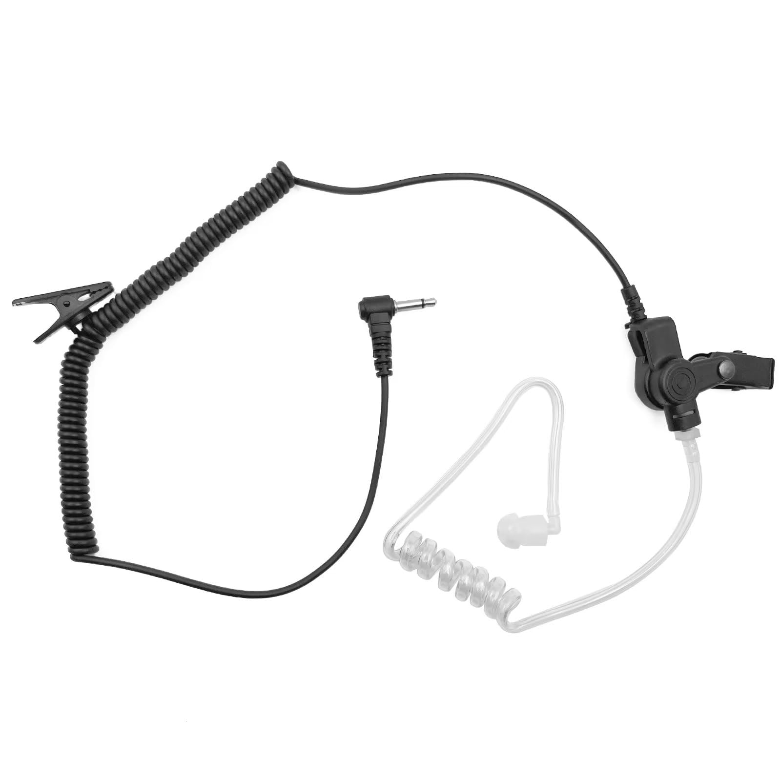 HWAYO 3.5mm 1 Pin Covert Surveillance Earpiece - Invisible Acoustic Air Tube Headset for Police Radios & Security (1 Pack) | Compatible with Motorola Speaker Mics + Includes Medium Replacement Earmolds | Perfect for Law Enforcement, Security Guards & Undercover Operations