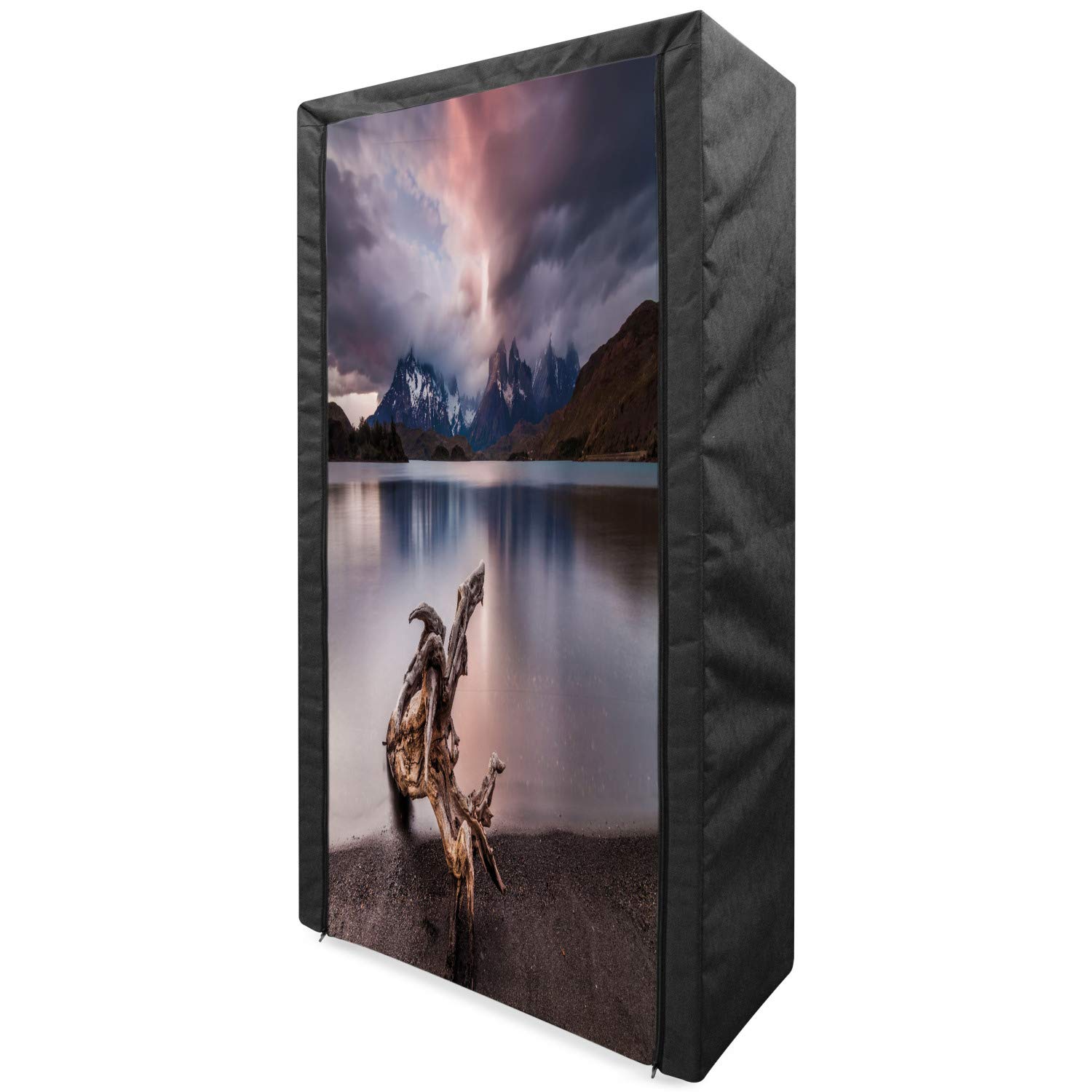 Ambesonne Driftwood Portable Fabric Wardrobe - 33.5