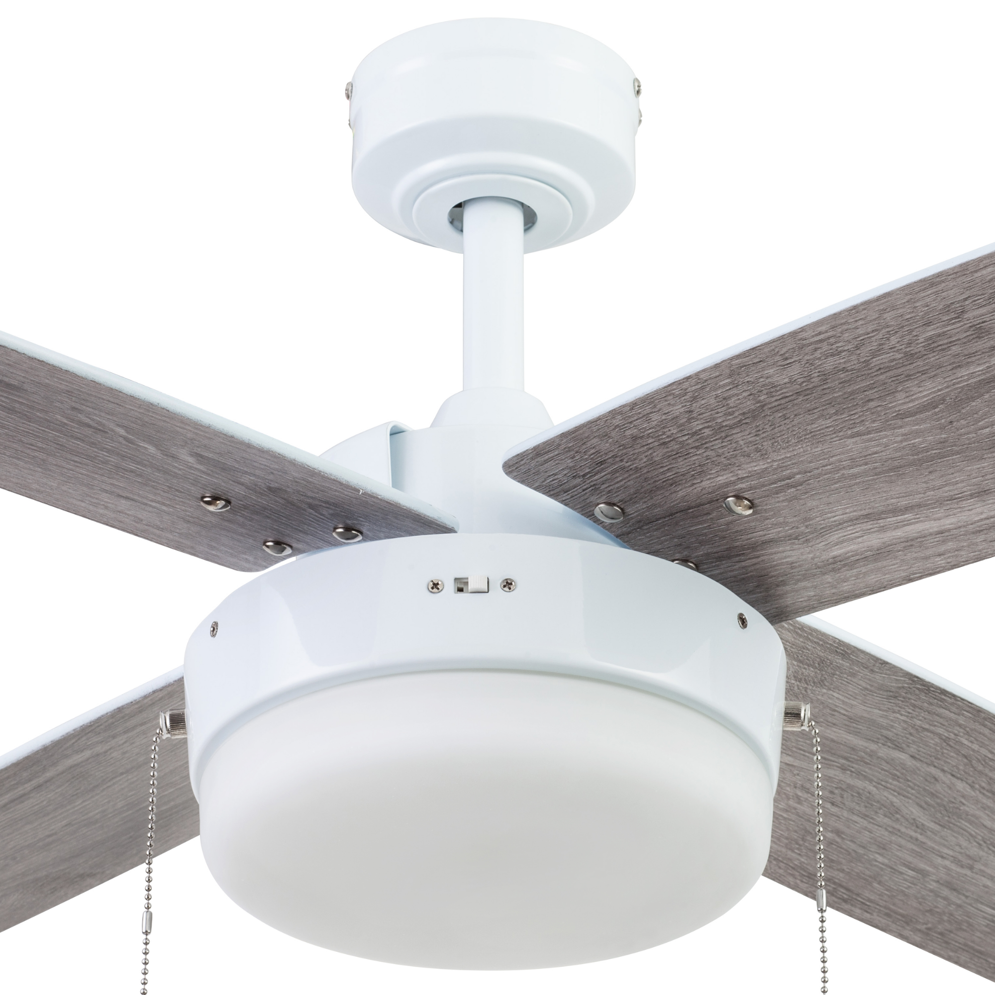 52 Inch Memphis White Ceiling Fan with Pull Chain - Perfect for Living Room, Bedroom, and Outdoor Spaces