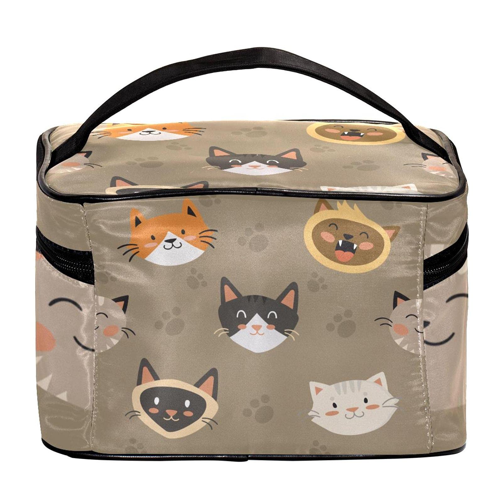 Cute Cat Paws Pattern Large Travel Makeup Bag - Waterproof Cosmetic Organizer with Zipper for Women & Girls | Perfect for Vacation, Gym, Beach Essentials Storage