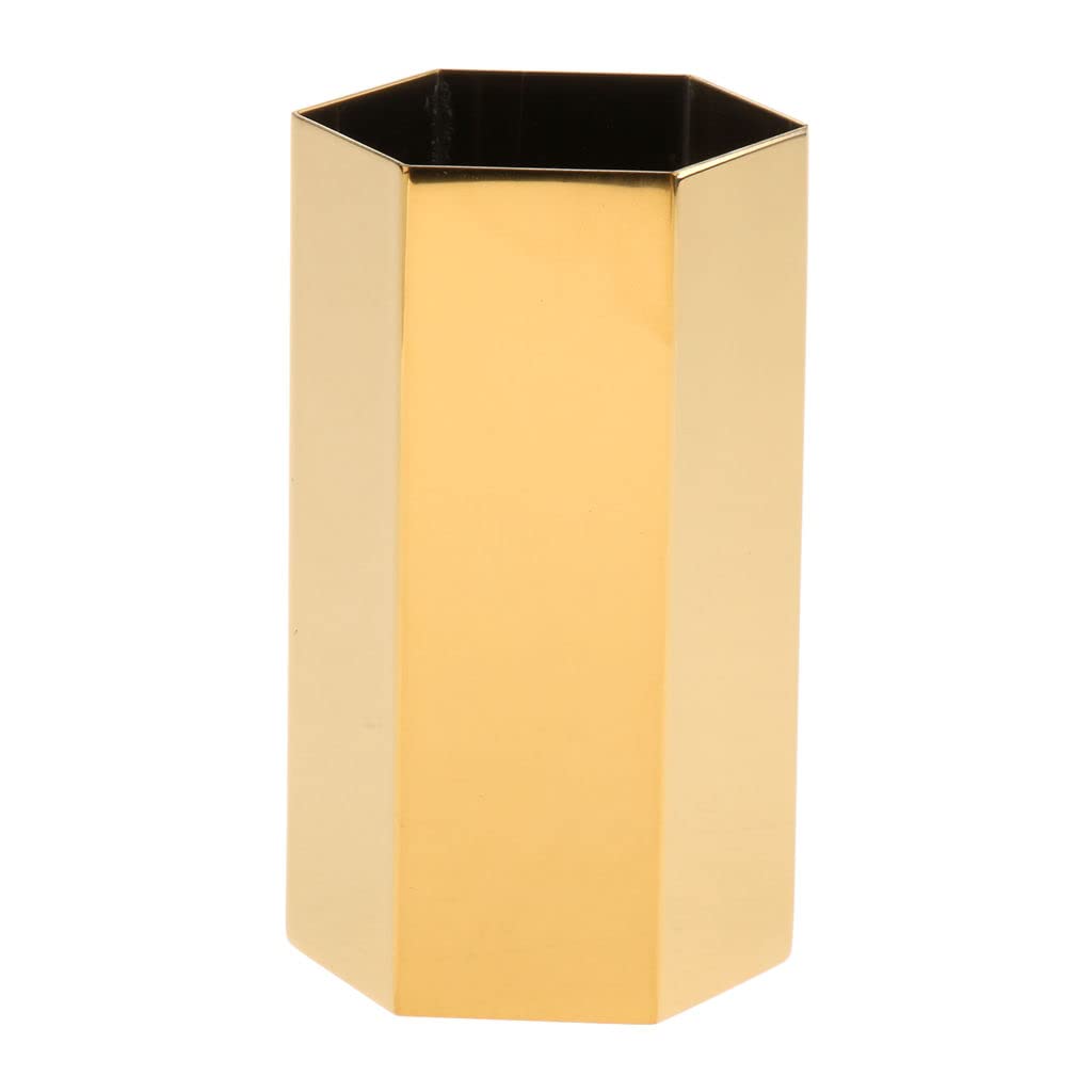 Premium Gold Modern Metal Pencil Holder - Elegant Desk Organizer for Office & Home Workspace - Perfect for Pens, Markers & Stationery Storage