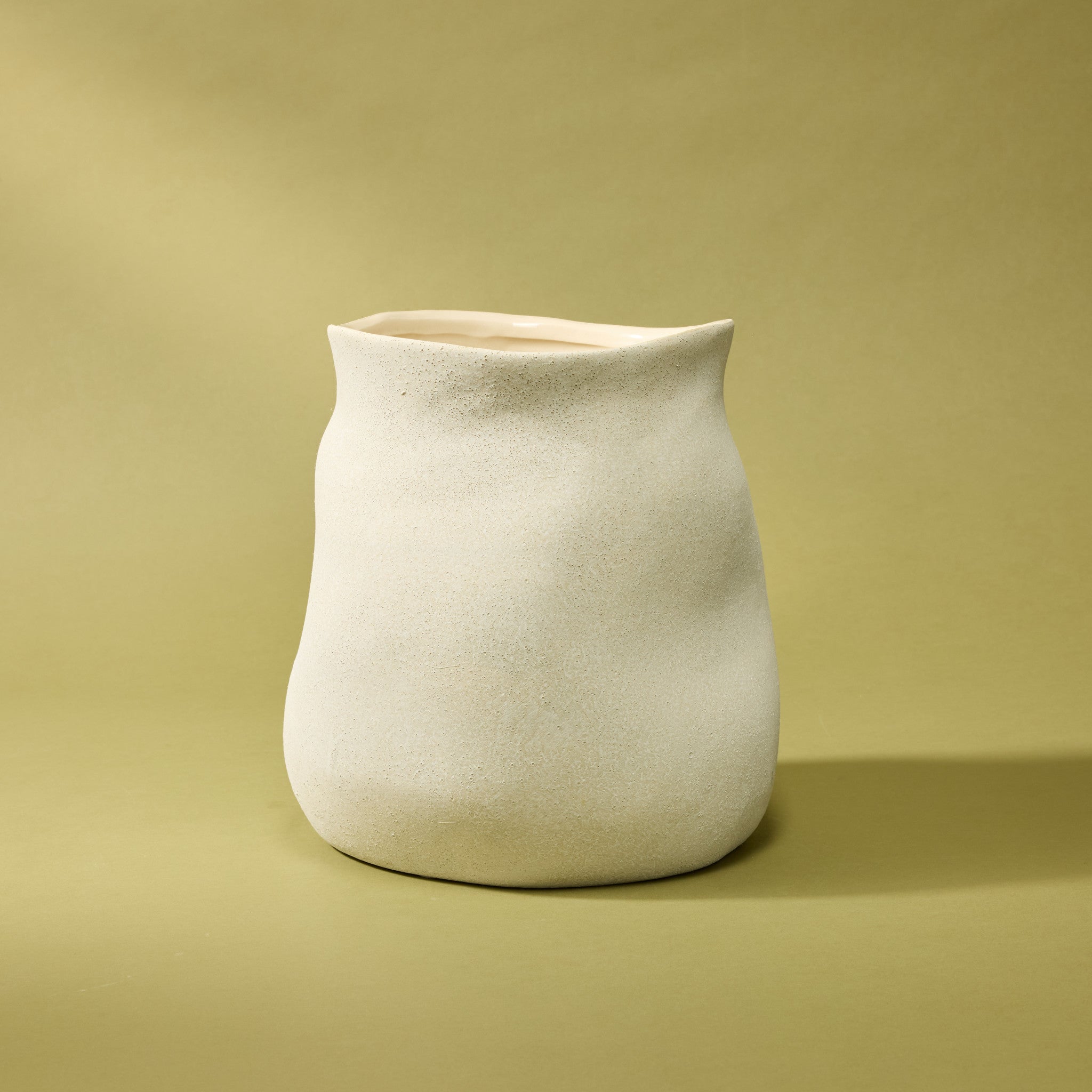 Maliah Ceramic Vase - 9 Inch Cream White Home Decor for Living Room, Bedroom, Dining Table Centerpiece | Perfect for Floral Arrangements and Modern Interior Design