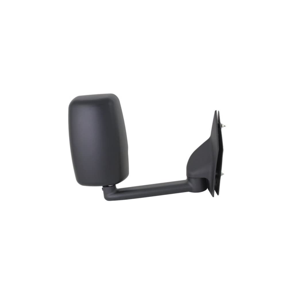 2009-2016 GMC Savana 4500 Passenger Side Manual Glass Door Mirror - Smooth Black Replacement for GM1321426 & 25894030 - Perfect for Box Trucks and Commercial Vehicles