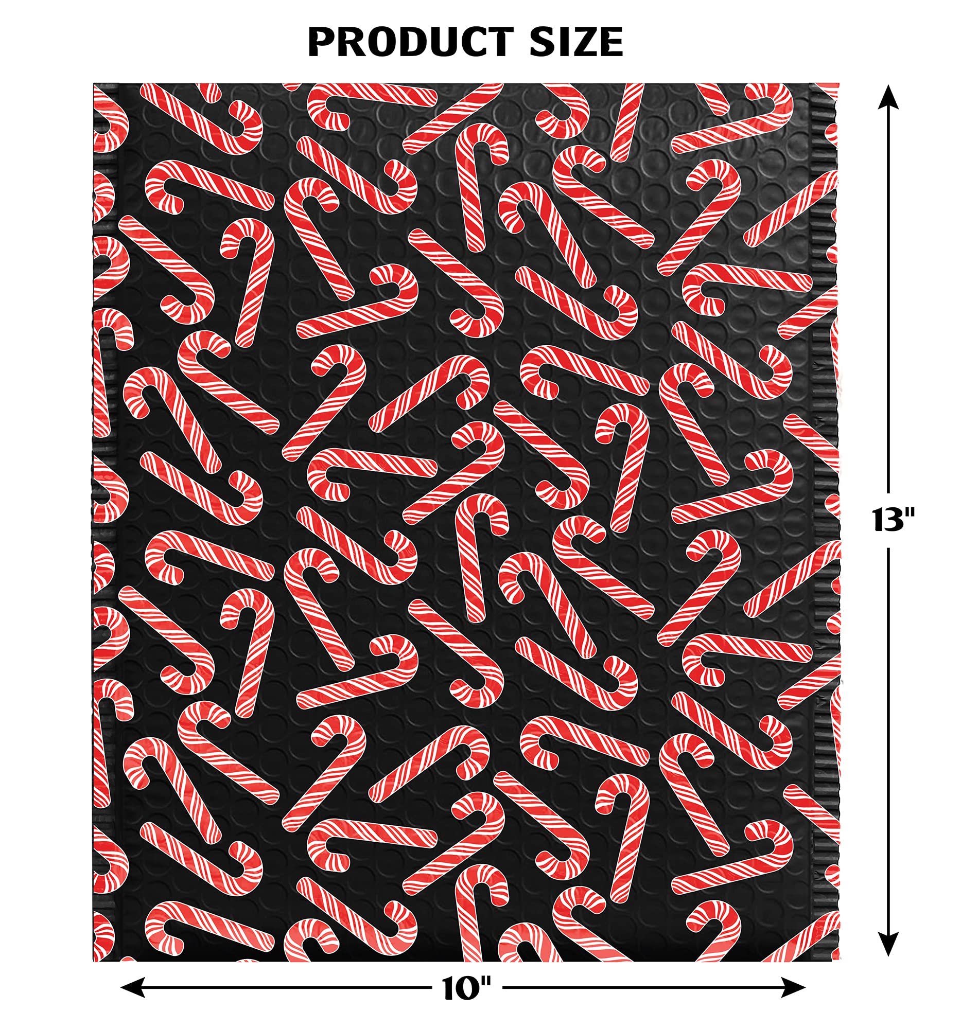 Candy Cane Bubble Mailers 10x13 Inch - 25 Pack for Holiday Shipping & Gifts