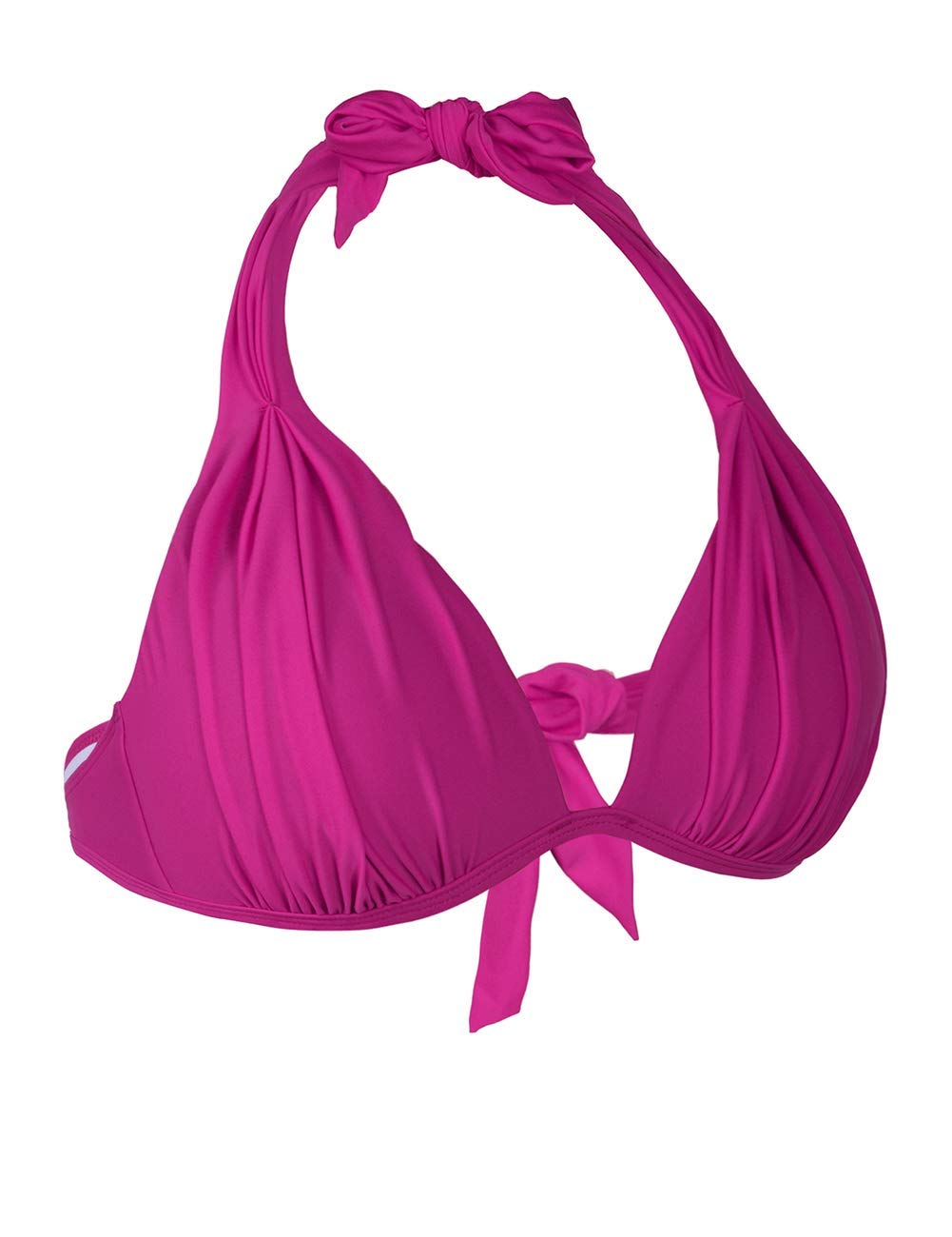 Hilor Women's Goddess Halter Bikini Top - Ruched Triangle Swimwear for Women, Adjustable Ties, Sexy Bathing Suit for Beach, Pool & Summer Vacation