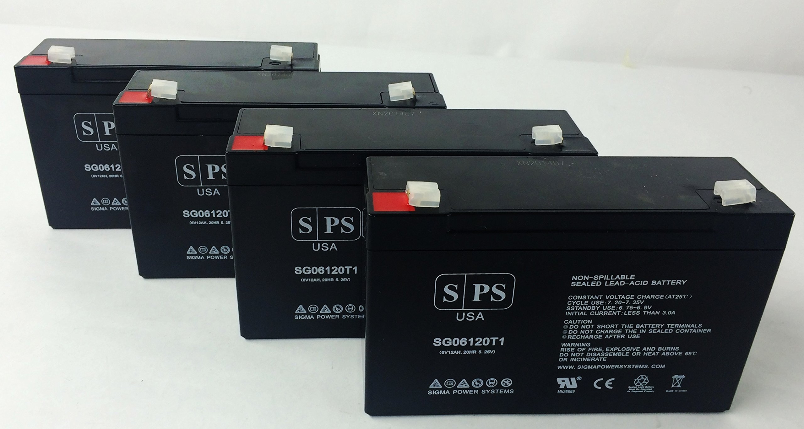 SPS Brand 6V 12Ah Replacement Battery for APC Back-UPS 600 BK600I UPS - 4 Pack - Power Backup for Home Office, Computer, Router & Electronic Devices