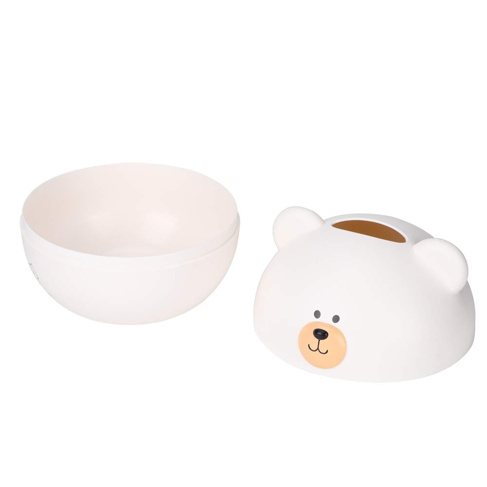 Cartoon Bear Tissue Box Cover - Cute Tissue Dispenser Lid for Home & Office - White Tissue Storage Case for Living Room, Kitchen, Bathroom - Decorative & Functional Tissue Holder