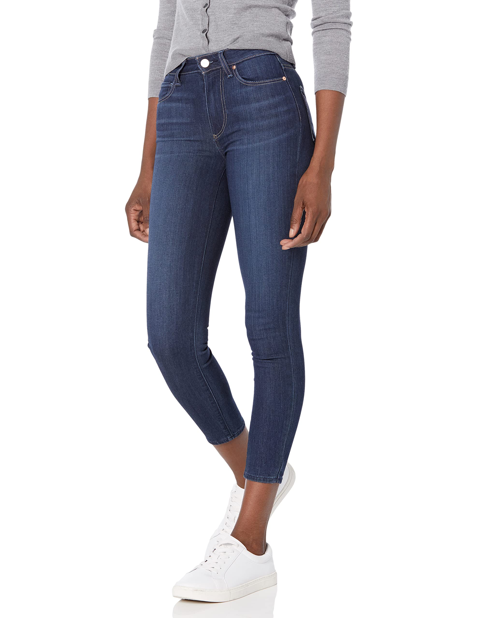 PAIGE Women's Hoxton Transcend High Waist Skinny Crop Jeans - Stretchy Denim Pants for Casual Wear & Everyday Outfits