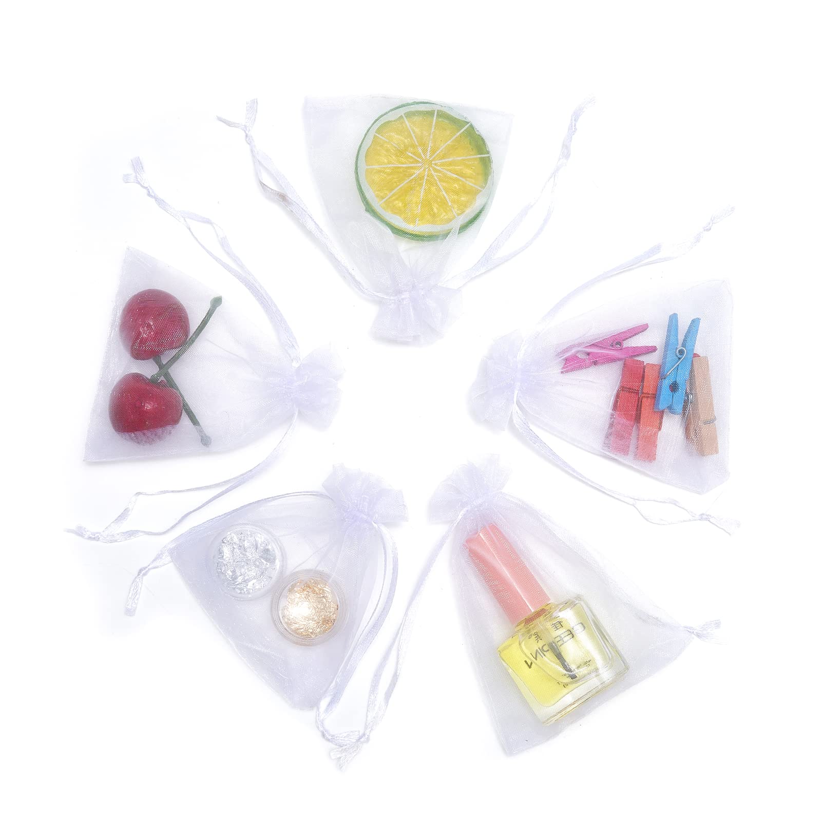 100 Pcs 3x4 Inches Organza Bags with Drawstring - Elegant Gift Bags for Christmas Candy, Wedding Favors, Birthday Party Decorations & Baby Shower Gifts | Perfect for DIY Crafts, Jewelry Packaging and Special Occasions
