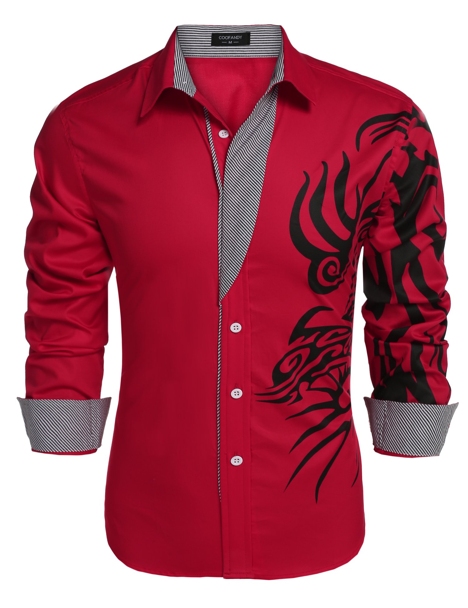 COOFANDY Men's Stylish Printed Button Down Dress Shirt - Long Sleeve Casual Business Shirt for Office, Party & Formal Events | Comfortable & Fashionable Men's Work Shirt