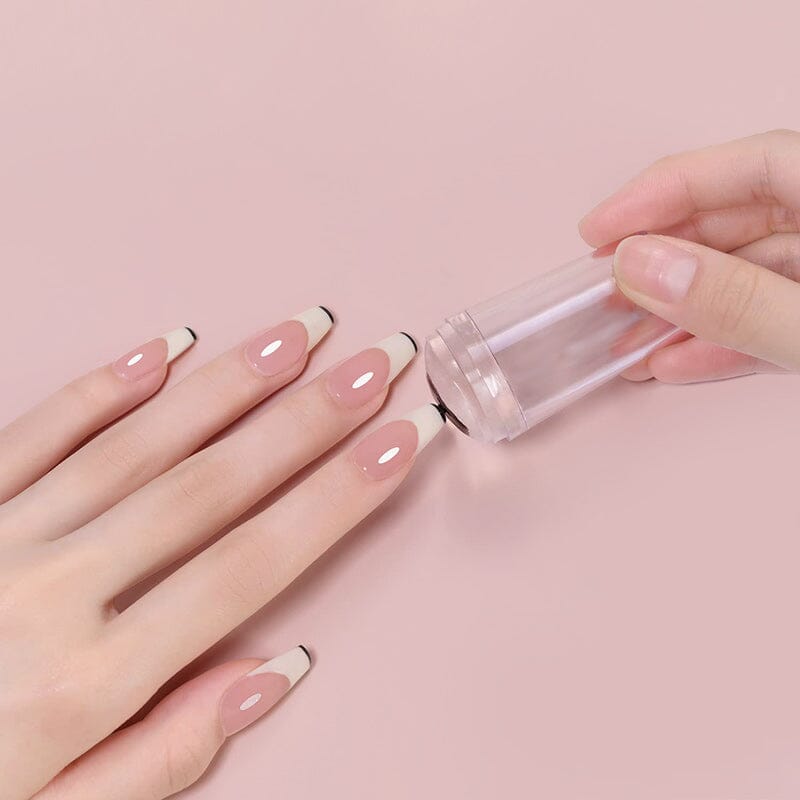 French Nail Kit Stamper & Color Gel Set #09 - Professional DIY Manicure & Pedicure for Salon-Quality Nails at Home | Perfect for Nail Art, French Tips & Gel Polish Application