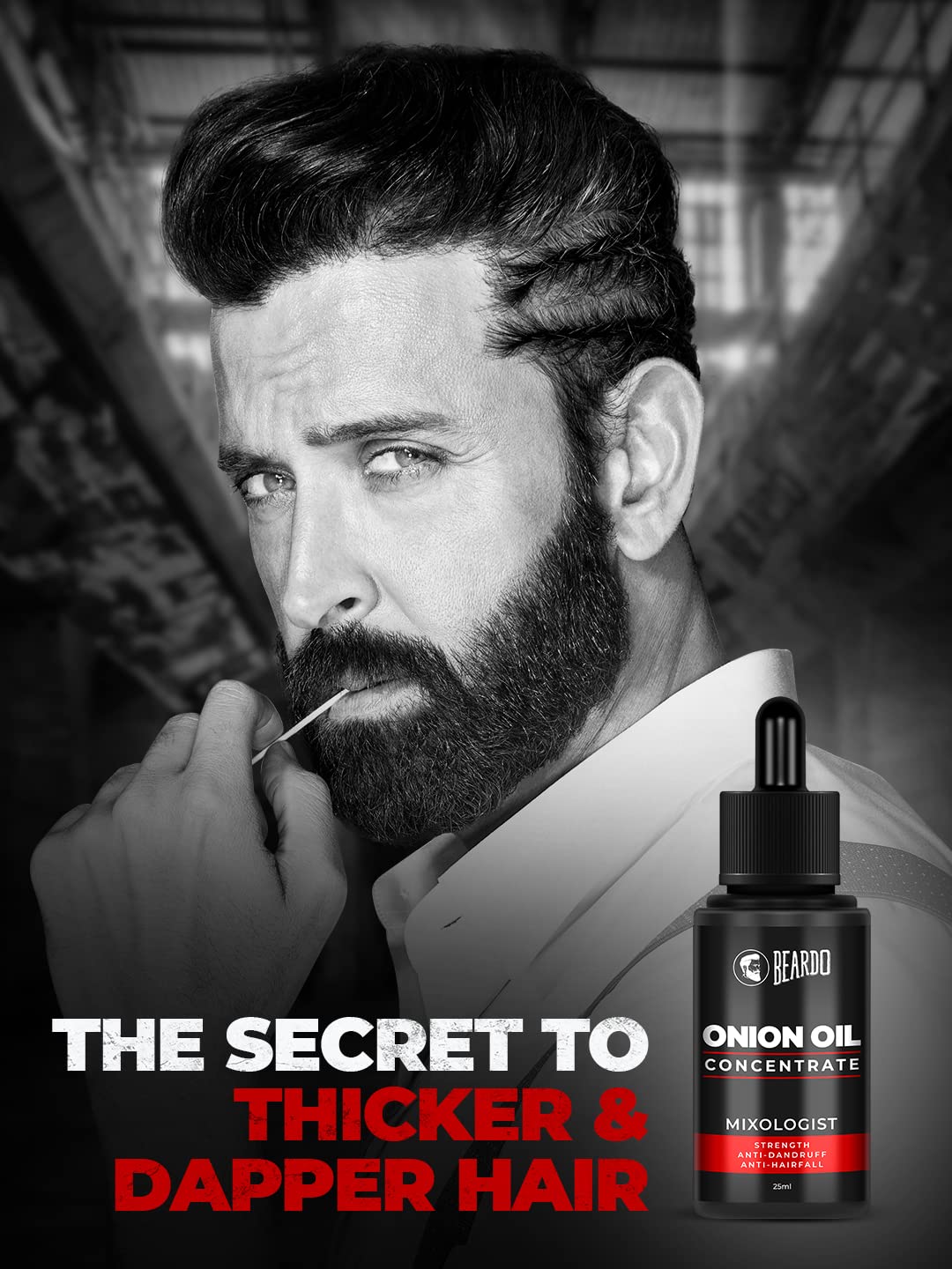Beardo Onion Oil Concentrate for Hair Growth - 25ml | Red Onion & Sunflower Oil Blend | Natural, Non-Sticky Hair Treatment | Reduces Hair Fall & Strengthens Roots | Perfect for Daily Scalp Massage & Overnight Hair Care