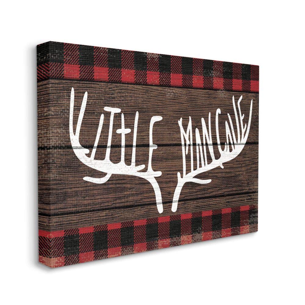 Stupell Industries Little Man Cave Red Plaid Wood Texture Wall Art - 36