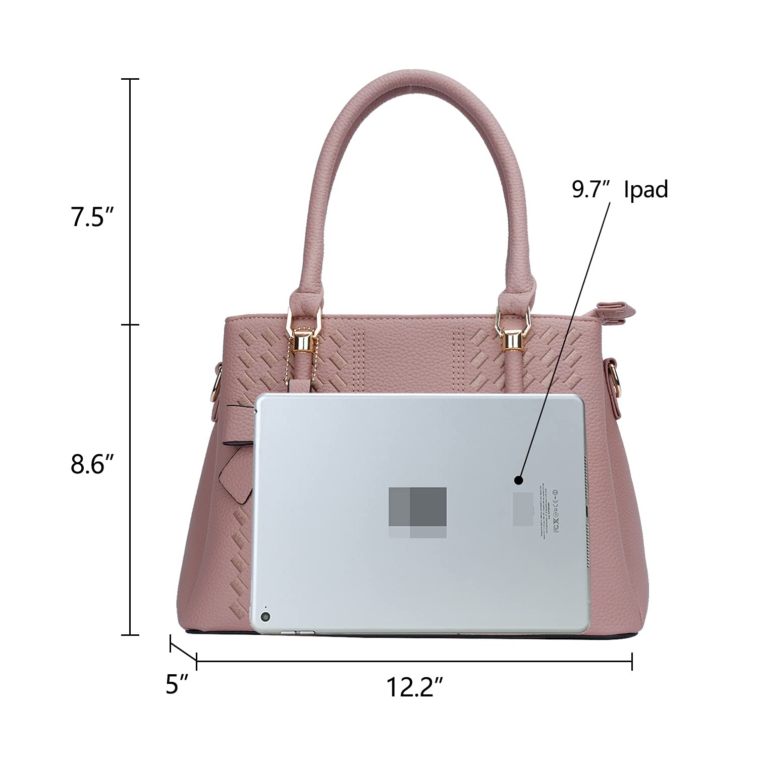 KKXIU Women's Leather Crossbody Bag with Zipper Pockets - Stylish Satchel Shoulder Handbag for Work, Travel & Everyday Use