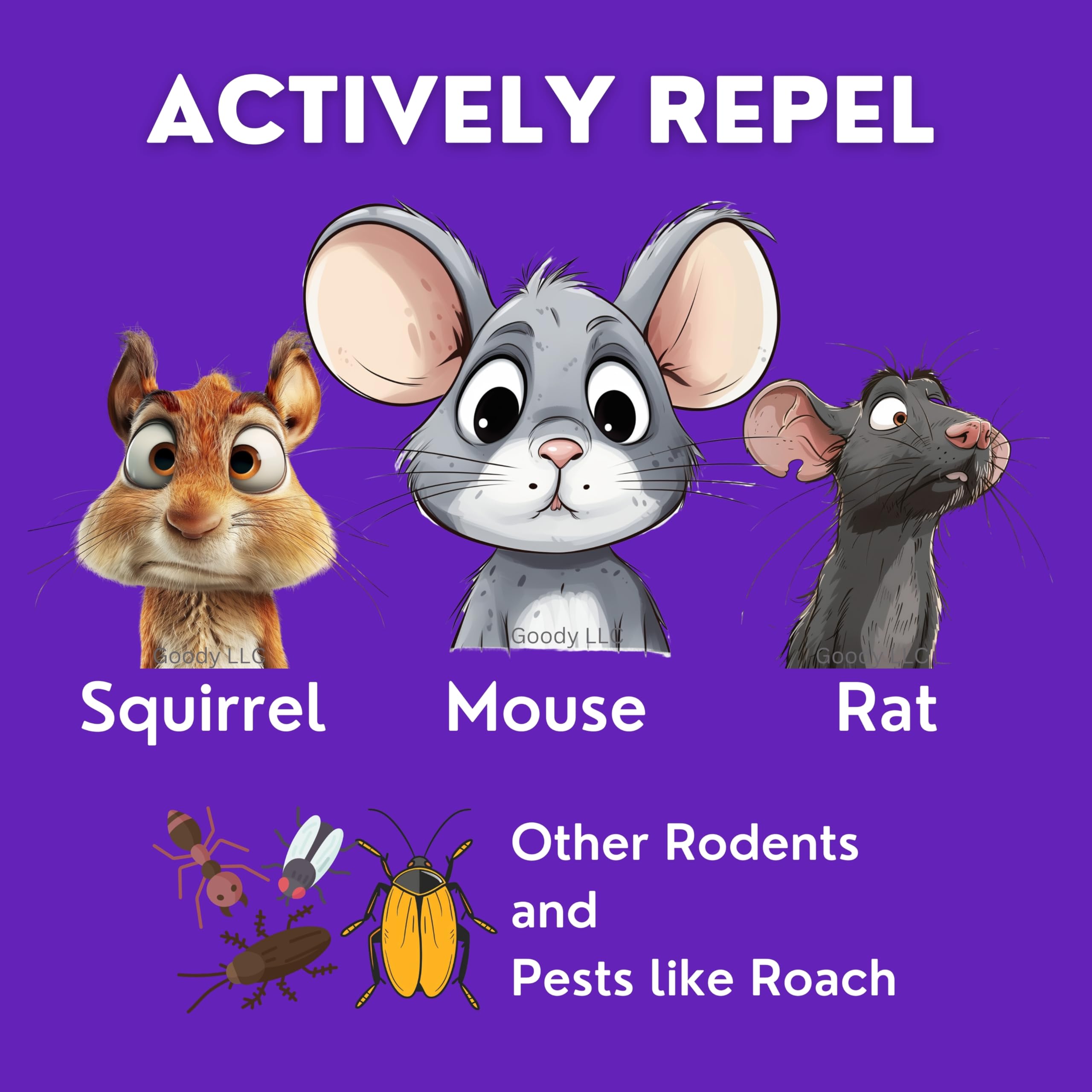 3-Wave Ultrasonic Mouse Repeller Gold Edition - Electromagnetic & Ultrasonic Pest Control for Mice, Rats & Squirrels | Indoor Rodent Repellent Device | See Results in 3 Weeks | Perfect for Homes, Garages, Warehouses & Offices