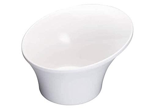 Winco WDM004-201 24-Piece Melamine Bowl Set - 6.5-Inch White Angled Mini Bowls for Desserts, Salads, Ice Cream & Dipping Sauces | Durable & Lightweight Serving Dishes for Parties, Picnics & Restaurants