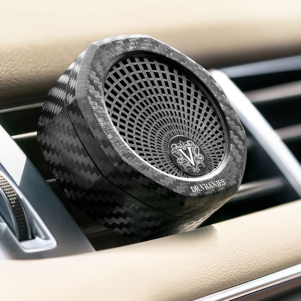 Dr. Vranjes Carbon Fiber Carparfum & Rosso Nobile Refill - Refillable Car Air Freshener - Luxury Car Fragrance for Home, Office, and Travel