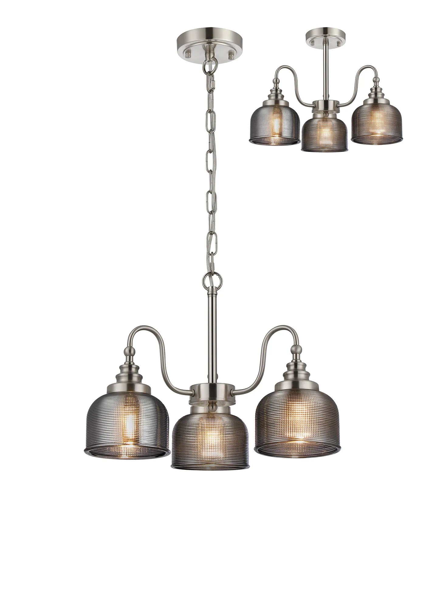 Cleron 3/5/8Lt Semi Flush Mount Pendant Light Fixture - Modern Ceiling Lighting in Multiple Colors for Living Room, Bedroom & Dining Room