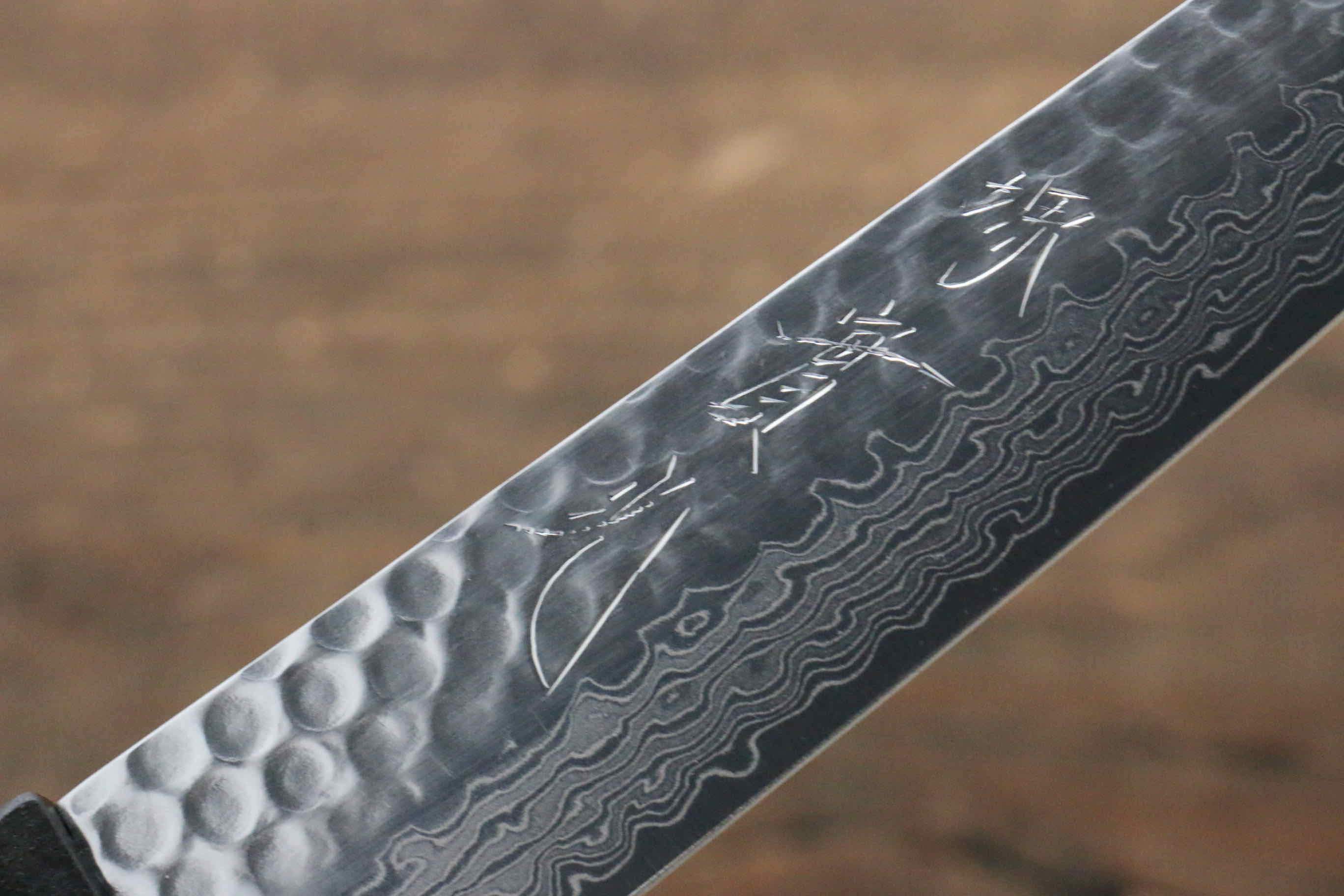 Premium Jikko VG10 17-Layer Kiritsuke Petty Utility Knife 140mm - Japanese Damascus Steel Blade with Ebony Wood Handle - Perfect for Slicing, Peeling & Precision Kitchen Tasks