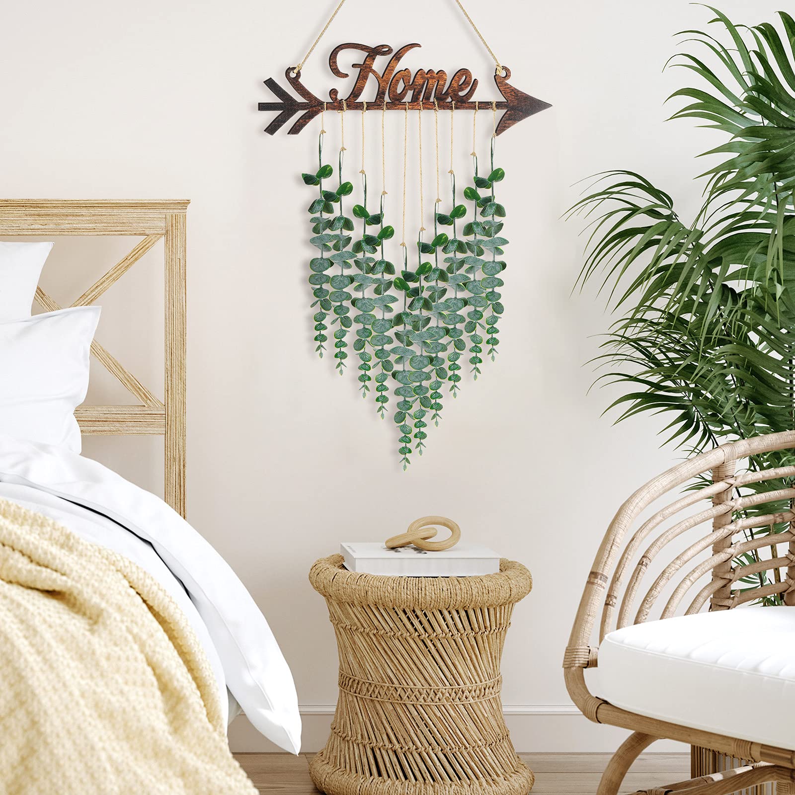 Lyrow Artificial Eucalyptus Wall Decor - Farmhouse Boho Hanging Greenery for Home, Living Room & Bedroom