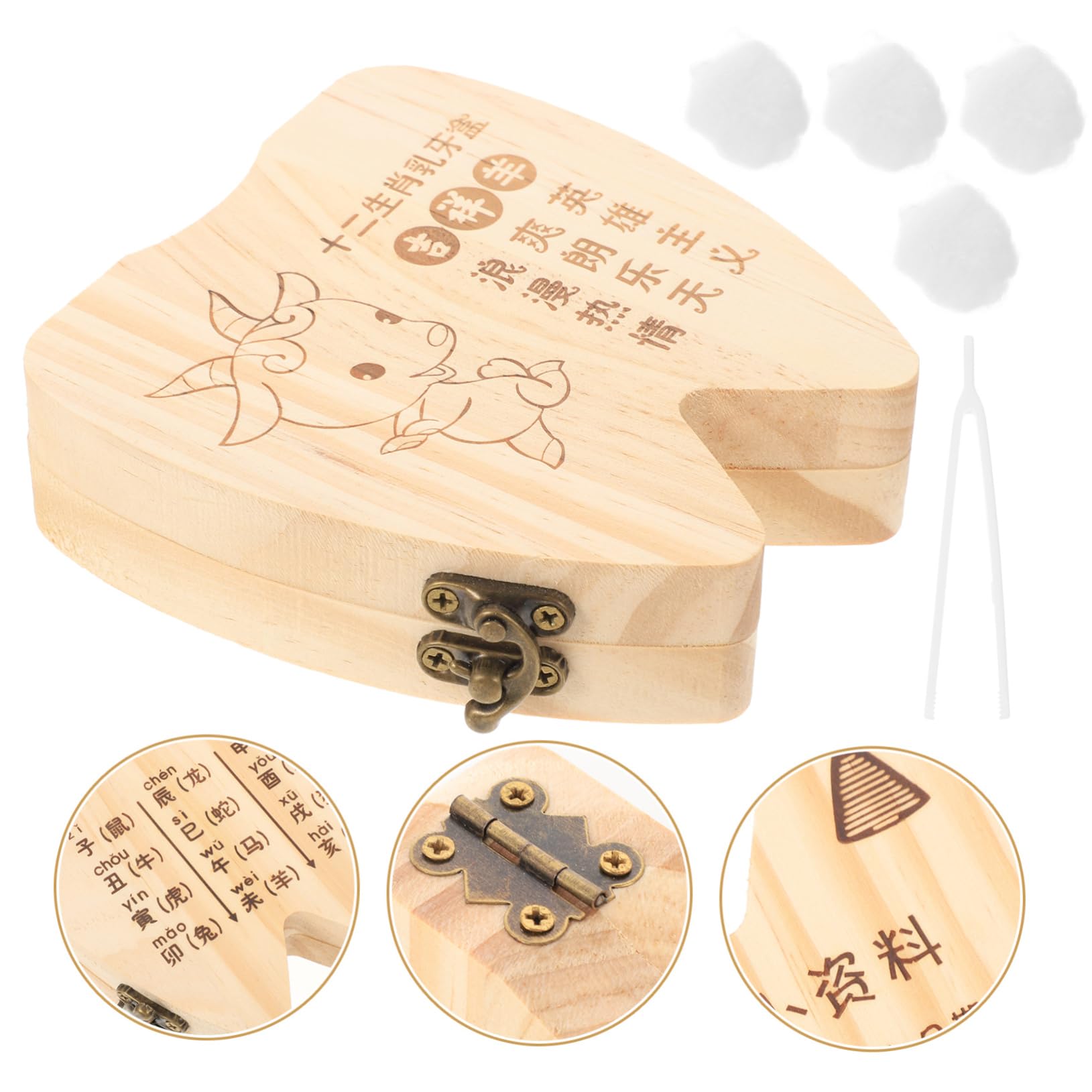 UPKOCH 2-Pack Wooden Hair Clip Holder & Tooth Keepsake Box - Perfect for Organizing Hair Accessories and Baby Teeth Memorabilia in Bedroom or Nursery