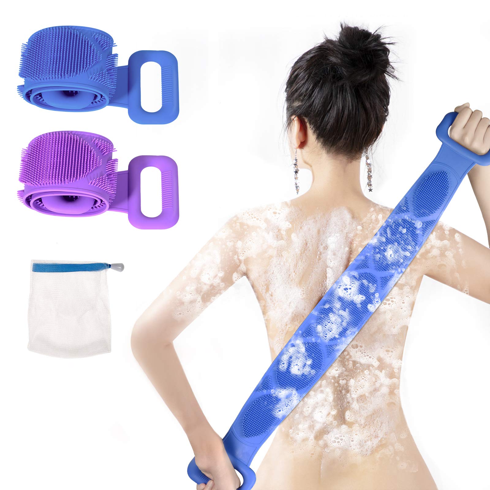 **Ivaan Silicone Body Brush & Back Scrubber for Shower - Exfoliating & Massaging Scrubber for Smooth Skin | Perfect for Deep Cleansing & Relaxation in Bath or Spa**