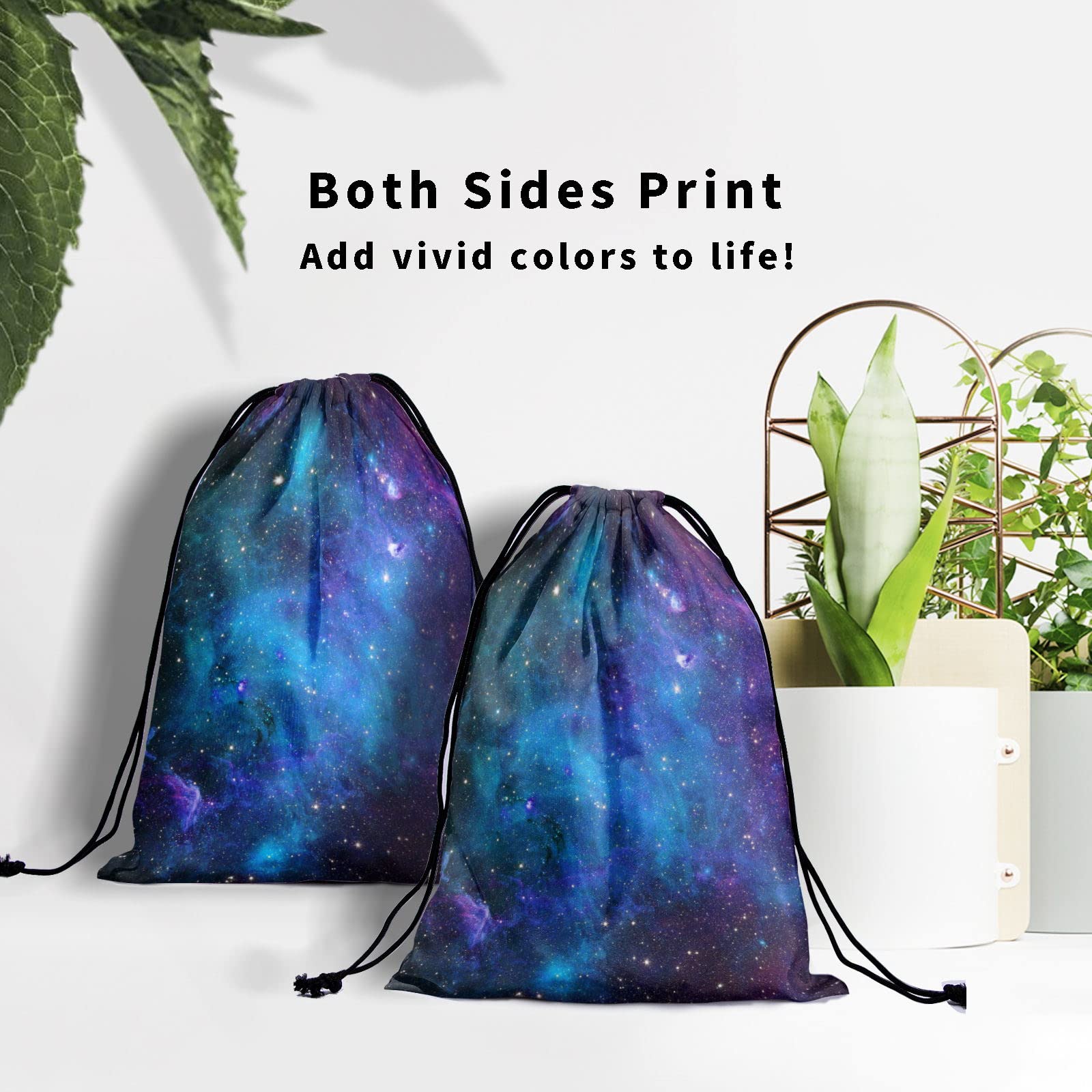 Galaxy Grip Bag - Adjustable Drawstring Gym Pouch for Gymnastics, Shoes & Towels | Purple Blue Universe Stars Pattern | Perfect for Sports, Travel & Storage (Polyester)