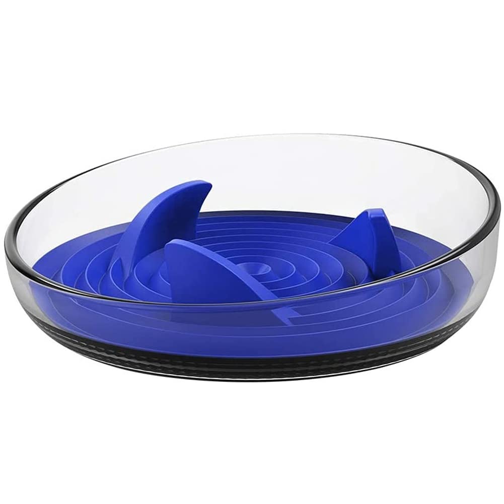 Slow Feeder Dog Bowl - Non-Slip Silicone Pet Food Dish for Medium & Large Dogs - Anti-Choking Design for Fast Eaters - Blue Pet Feeding Bowl - Perfect for Meal Time Portion Control & Digestive Health