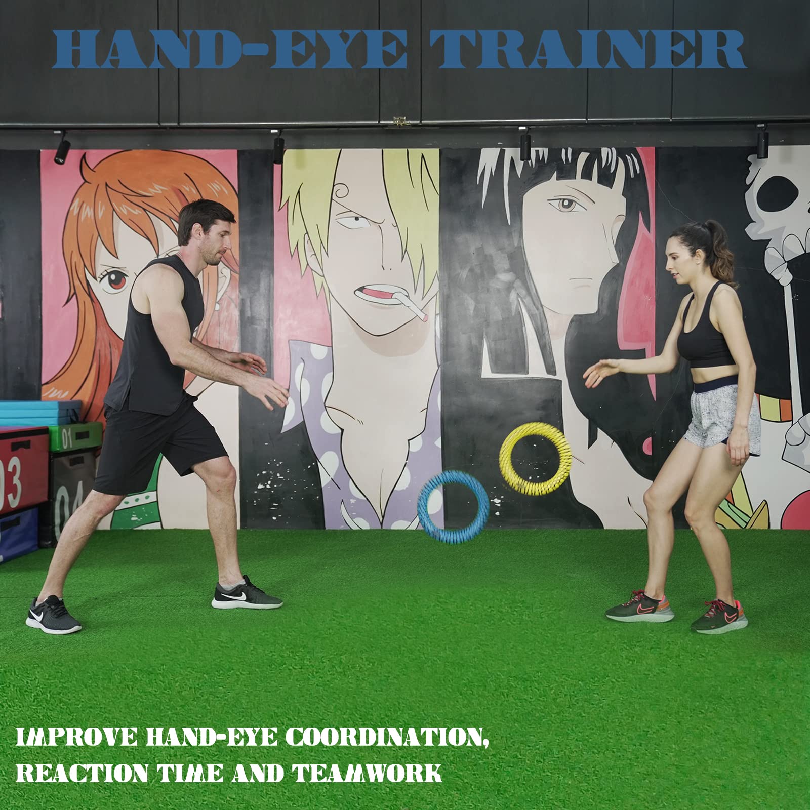 Bouncy Sports Hoops - Hand Eye Coordination Training Tool for Agility & Reflex Skills | Reaction Speed Training Equipment | Easy Catch & Throw for Kids & Adults | Perfect for Backyard Games, Gym Class & Family Fun