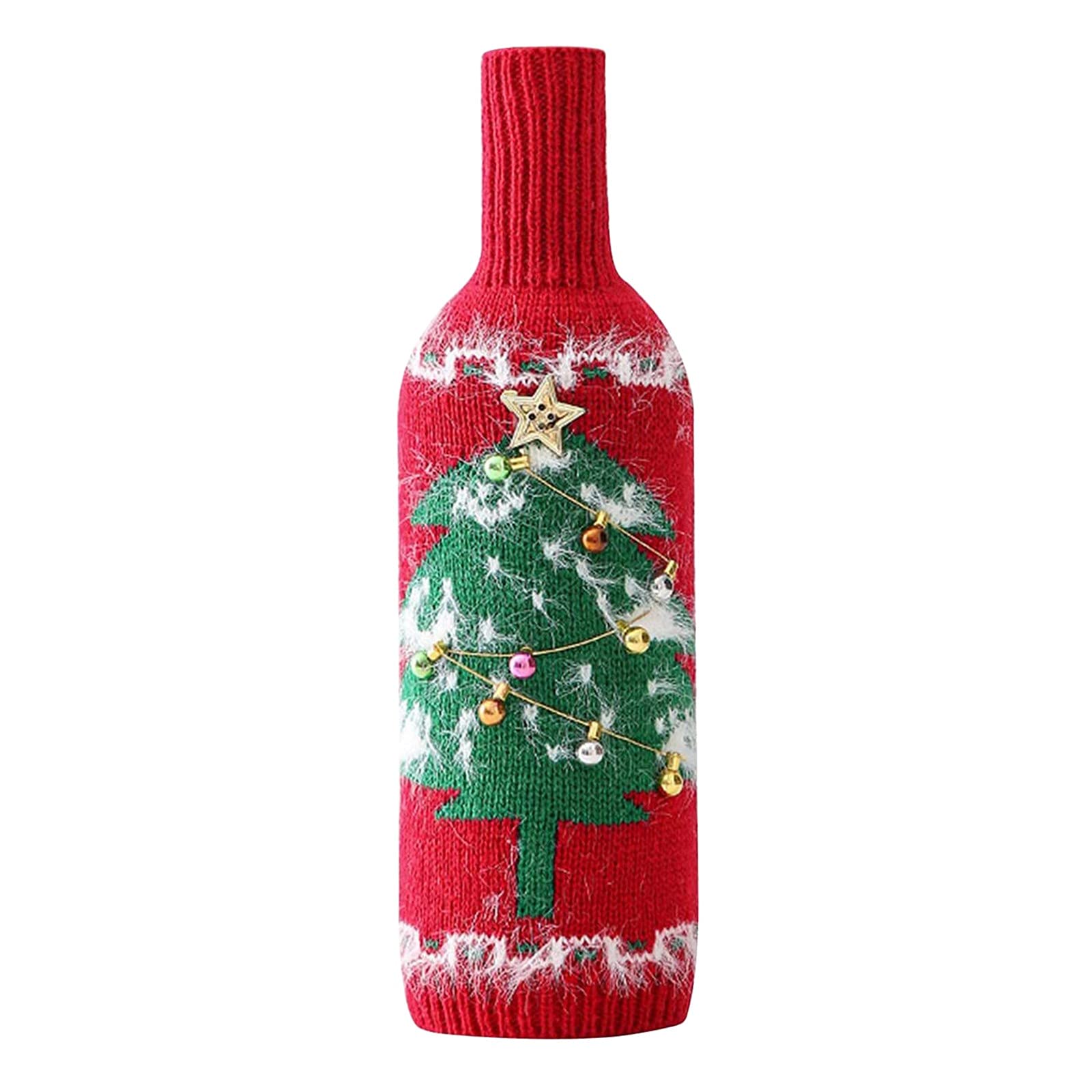 Best Christmas Decorations 2024 - Traditional Holiday Ornaments, Santa Snowman Tree Wine Bottle Covers for Family & Home | Perfect for Holiday Parties, Gift Wrapping & Festive Decor
