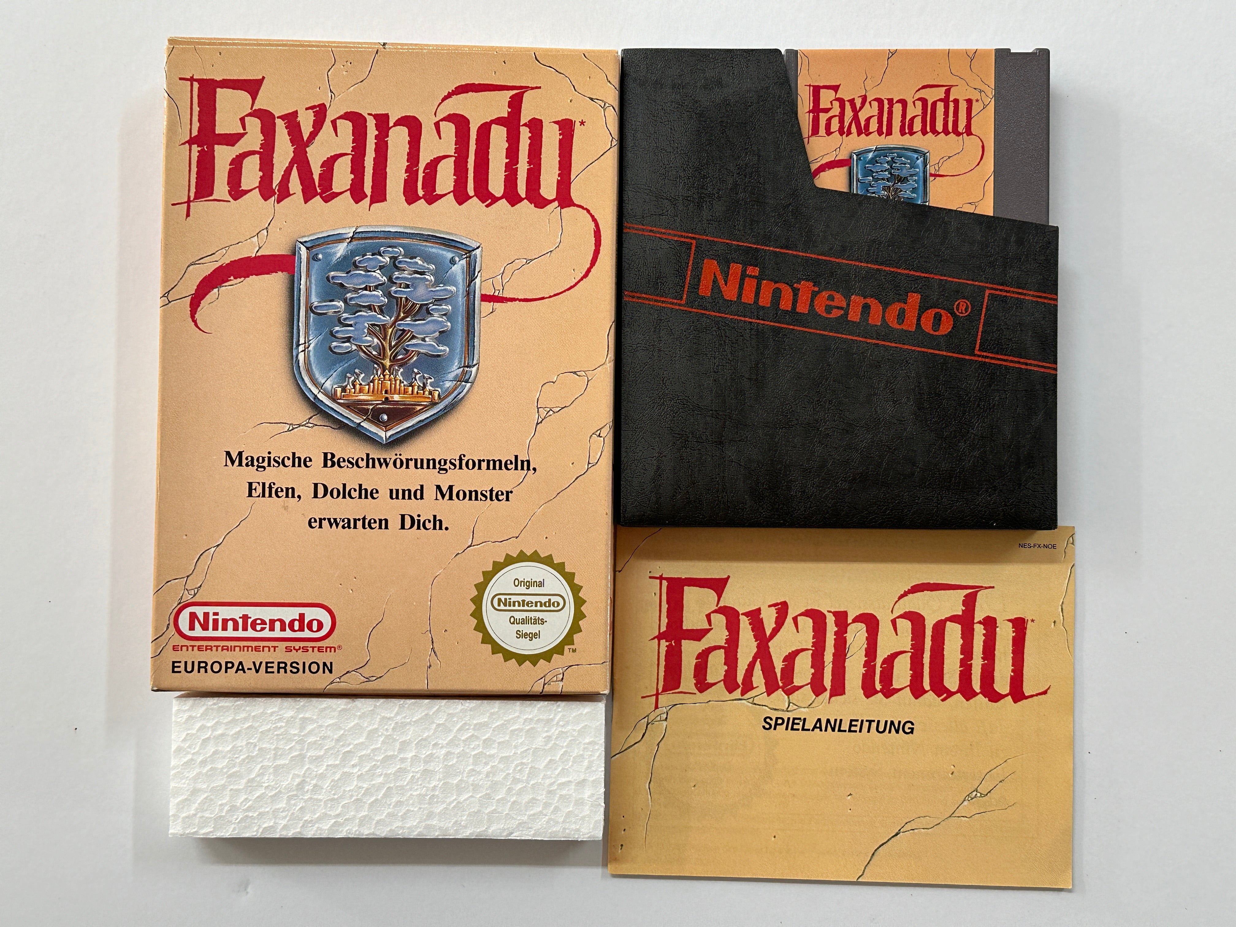 Faxanadu PAL B Complete In Box - Vintage Nintendo NES Game with Manual & Box - Perfect for Retro Gaming Collectors & Enthusiasts