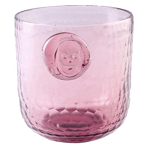 Skull Stamp DOF Glass Plum - Unique Collectible Glass Art for Home Decor, Gifts & Halloween Party Supplies
