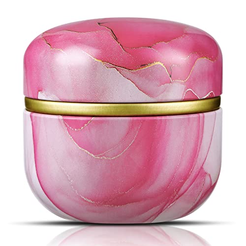 Premium Body Powder Case with Soft Powder Puff - Travel-Friendly Talcum Powder Container & Tea Canister for Baby & Adult Care - Elegant Rose Design for Home, Gym & On-the-Go Use