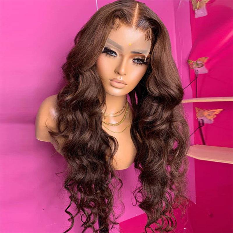 Eullair Perfect Chocolate Brown Lace Frontal Human Hair Wig - Natural Looking 13x4 HD Lace Wig for Black Women | TikTok Viral Hairpiece for Everyday Wear & Special Occasions