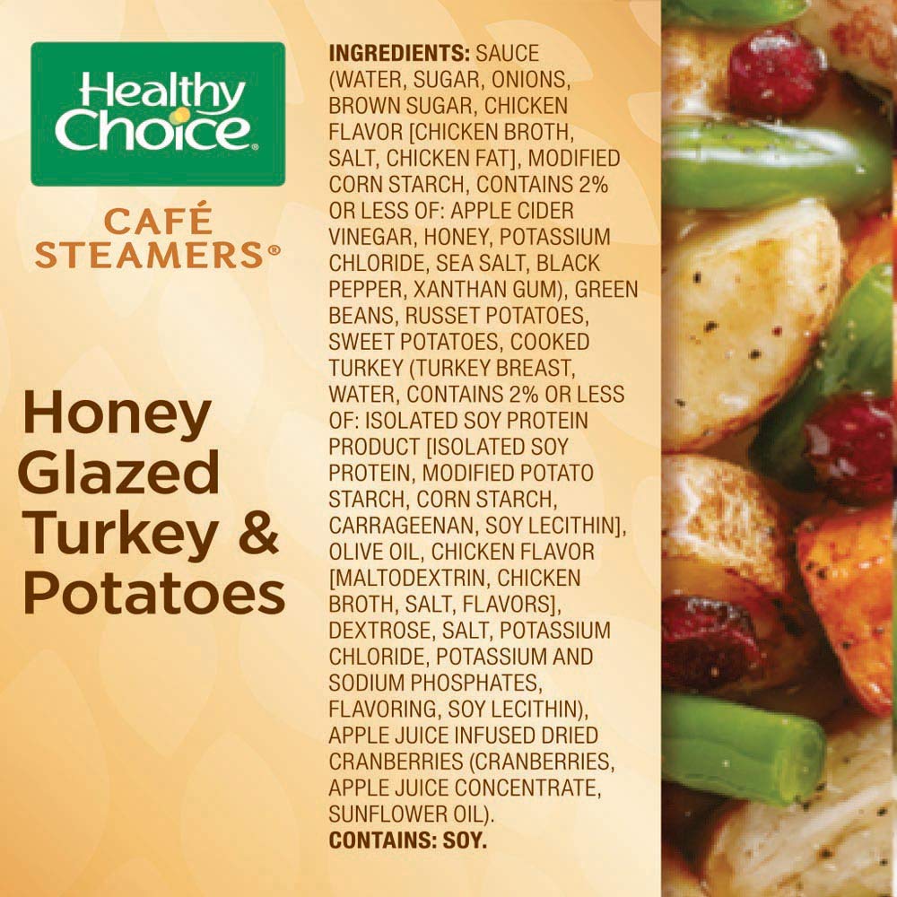 Healthy Choice Cafe Steamers Honey Glazed Turkey & Potatoes Frozen Meal - 9.5 oz | Gluten Free Microwave Dinner | Quick & Healthy Lunch for Office or School